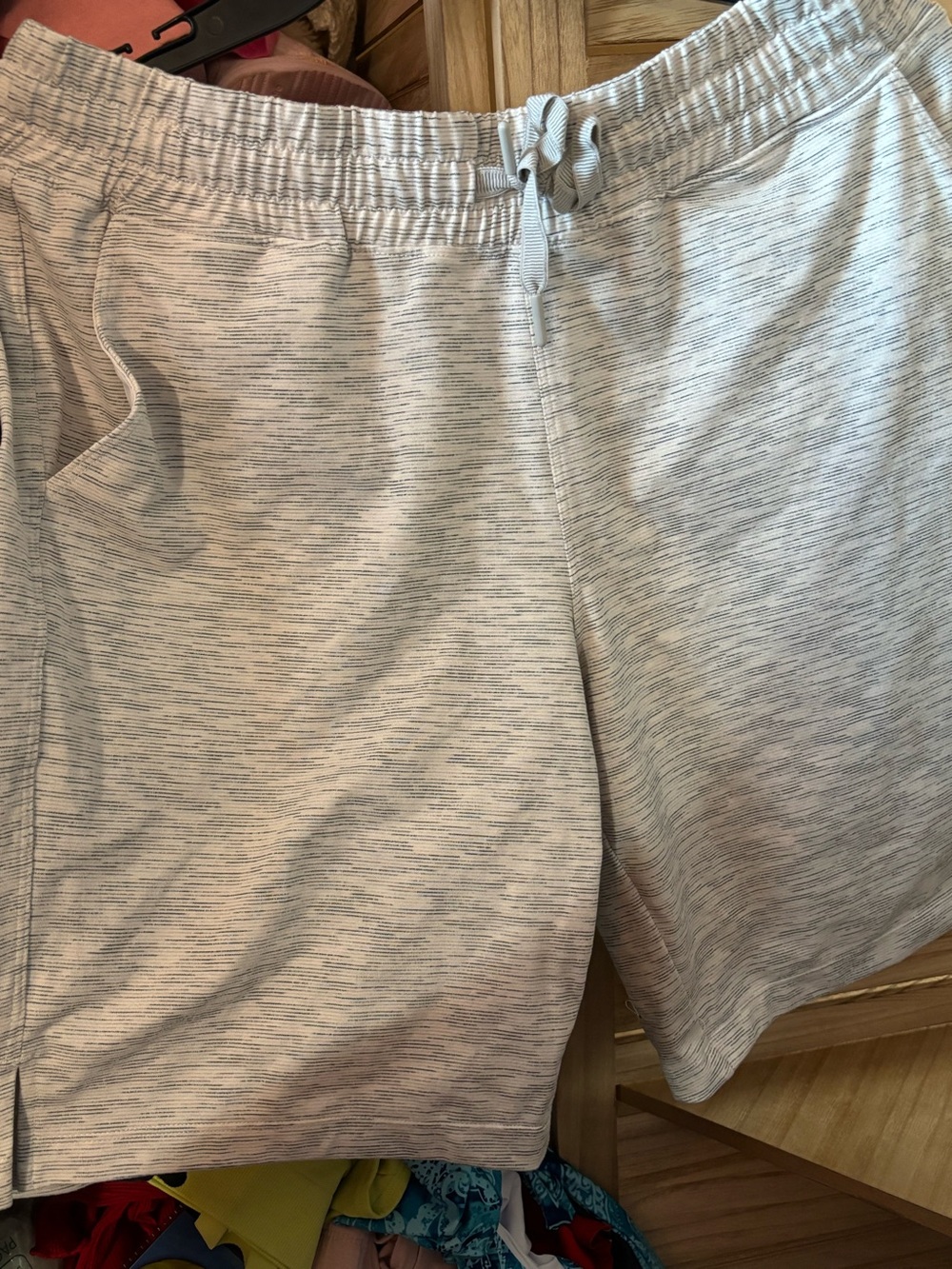 Light Gray Heather Ladies Drawstring Shorts Medium